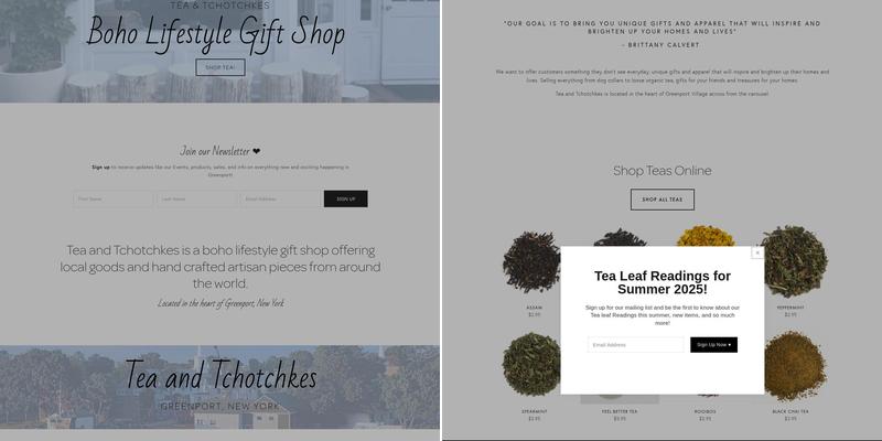 Tea and Tchotchkes Menu