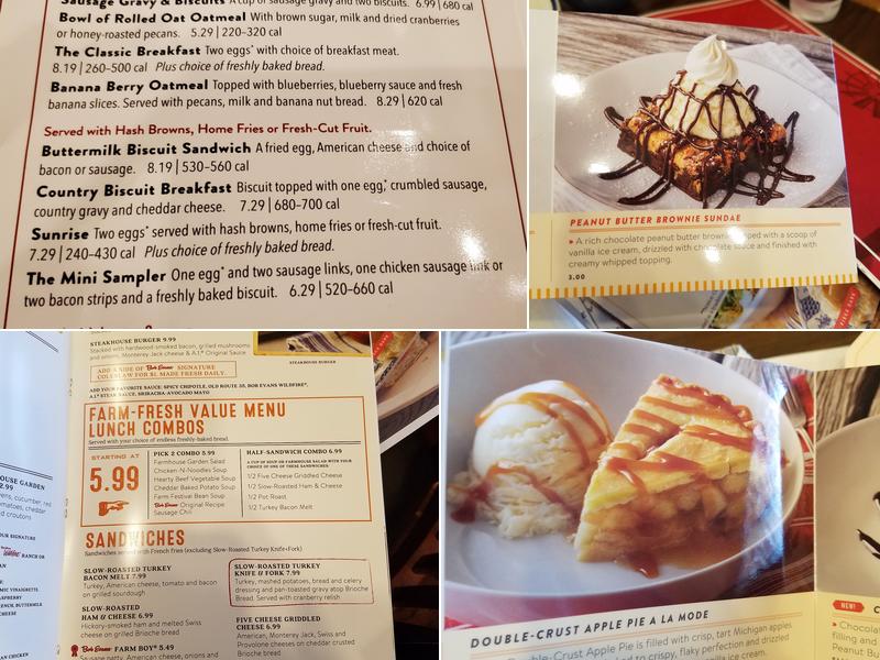 Bob Evans Menu