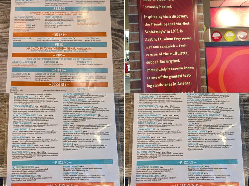 Schlotzsky's Menu