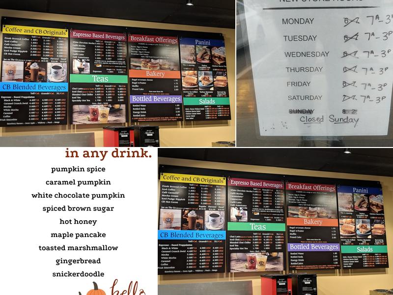 Coffee Beanery Monaca Menu