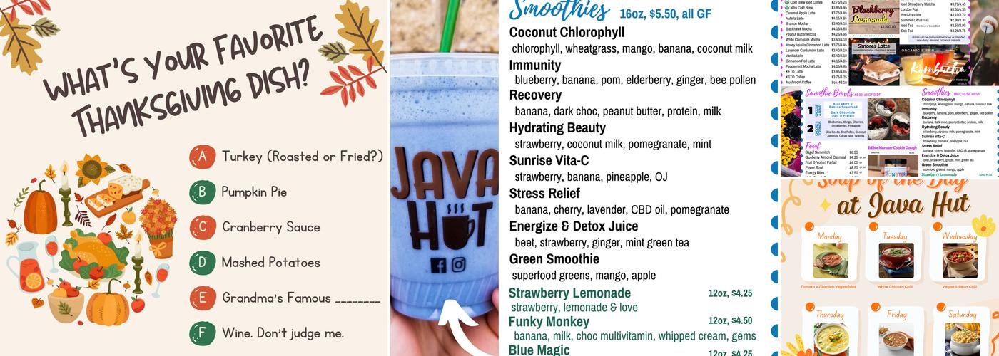 Java Hut Menu