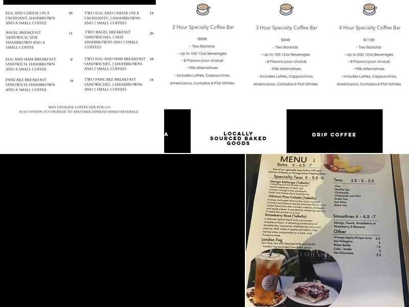 Latte Vino Menu