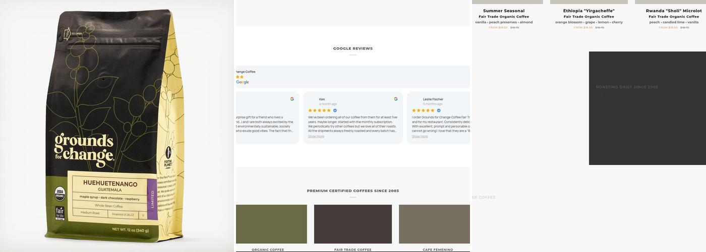 Grounds for Change Coffee Menu