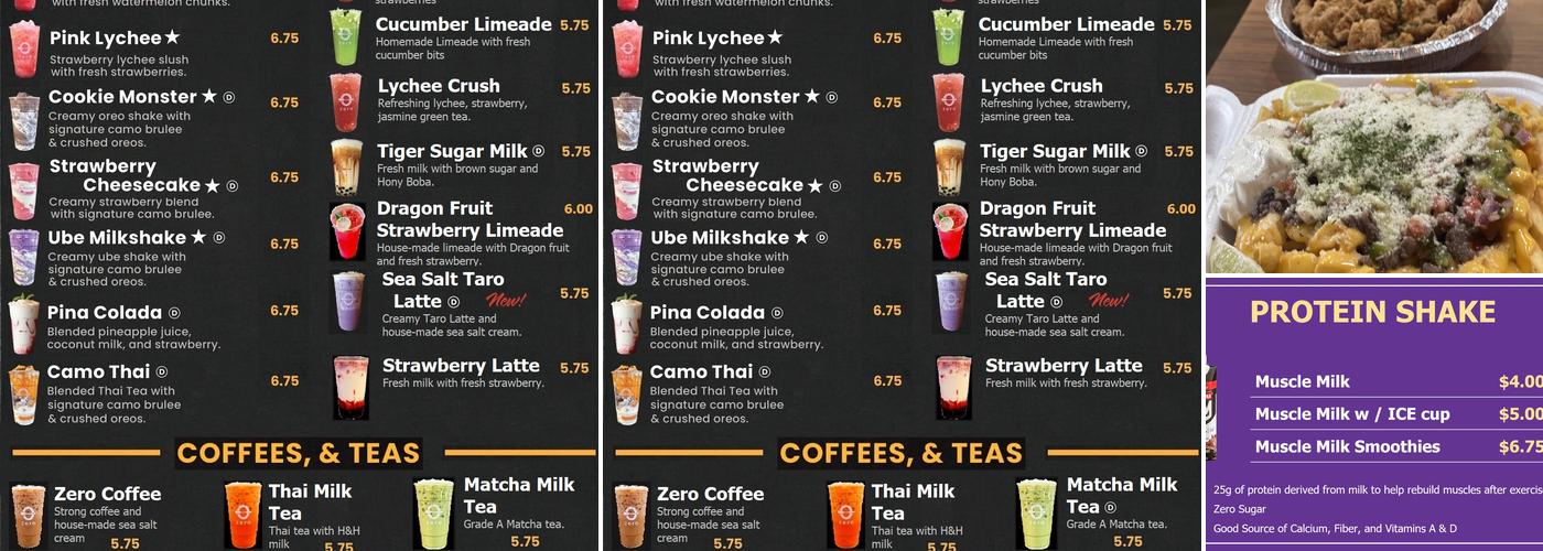 Zero Degrees Menu