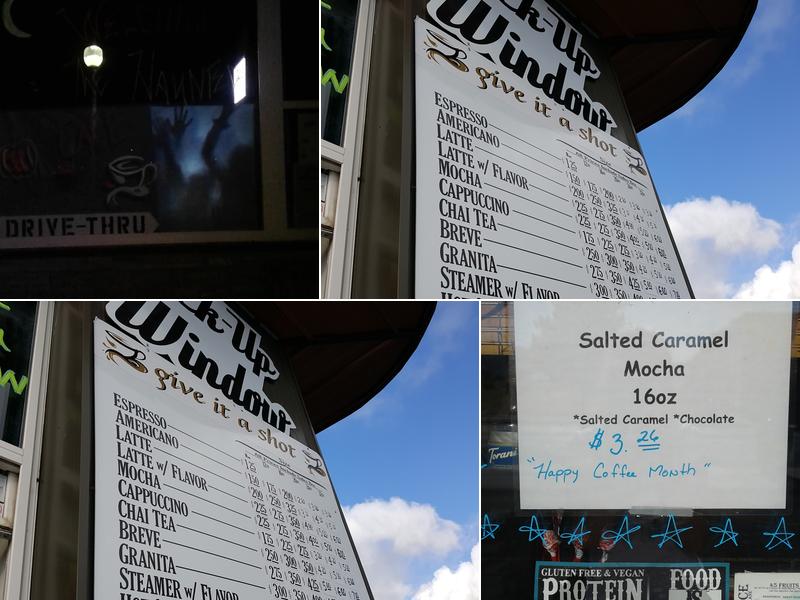 Give It A Shot espresso Menu