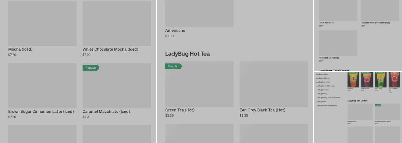 Gorgeous Grounds Menu