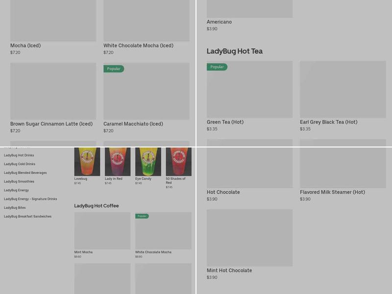 Gorgeous Grounds Menu