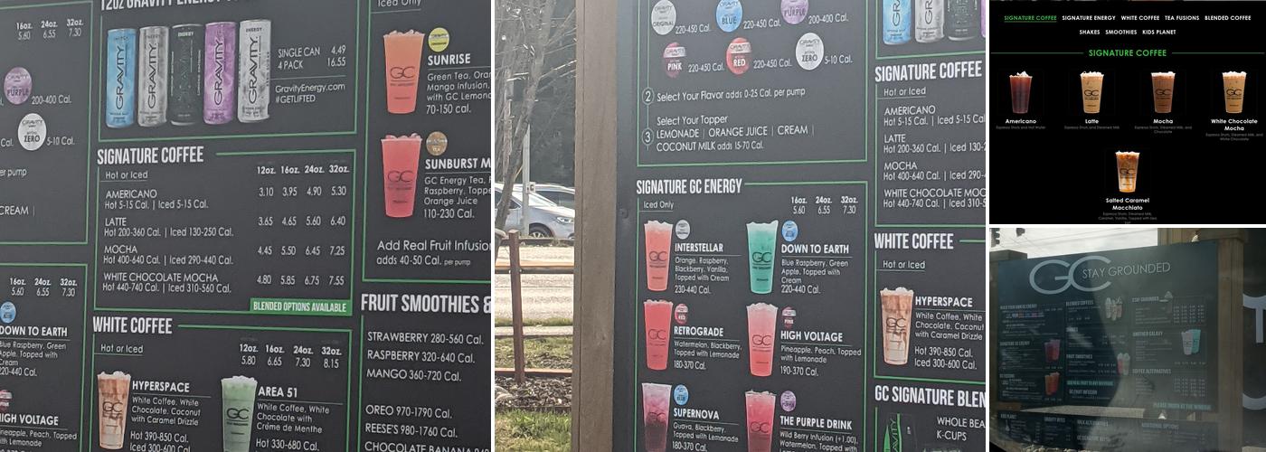 Gravity Coffee Menu