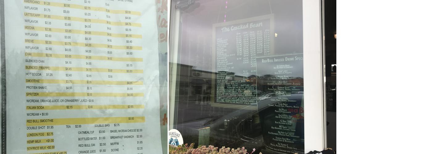 Cracked Bean Co Menu