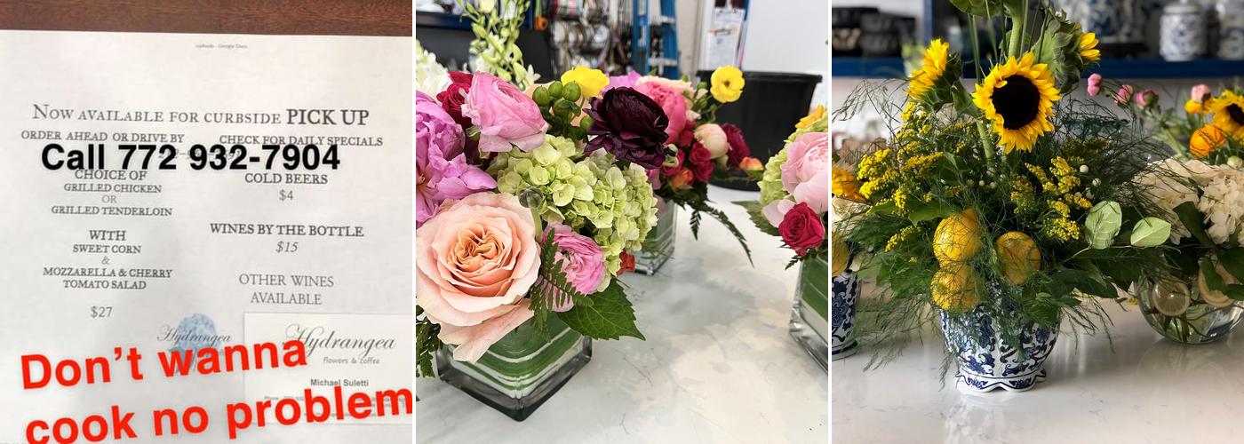 Hydrangea Flowers and Events Menu