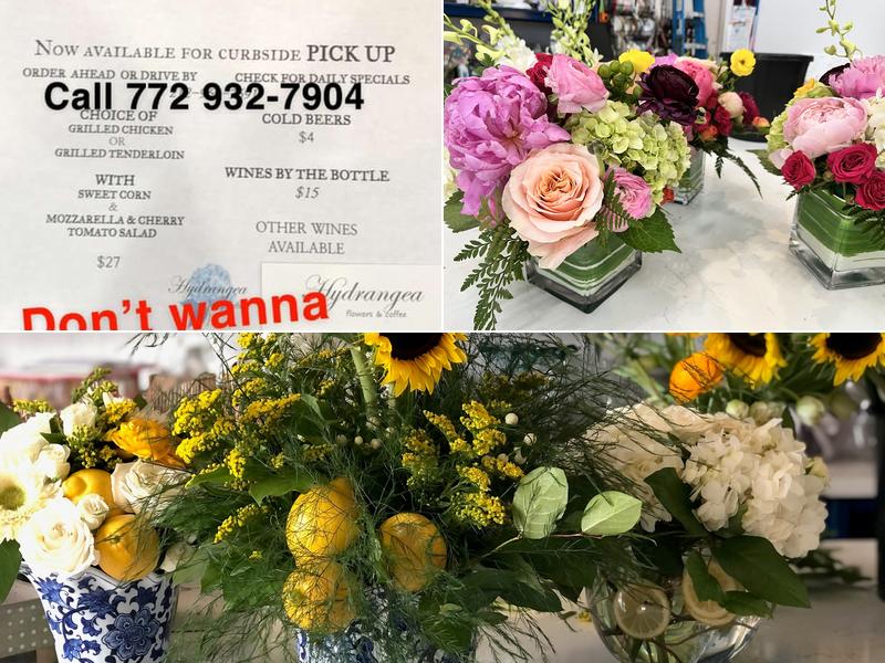 Hydrangea Flowers and Events Menu