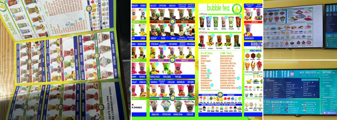 Paradise Smoothie Bubble Tea Coffee Menu