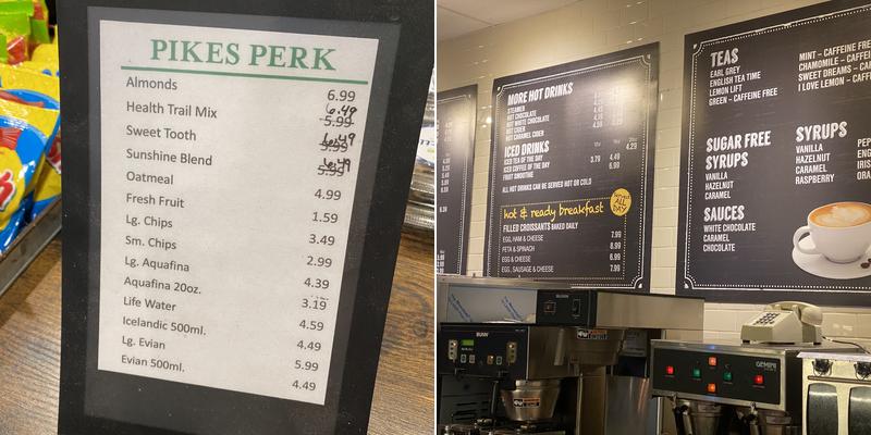 Pikes Perk Menu