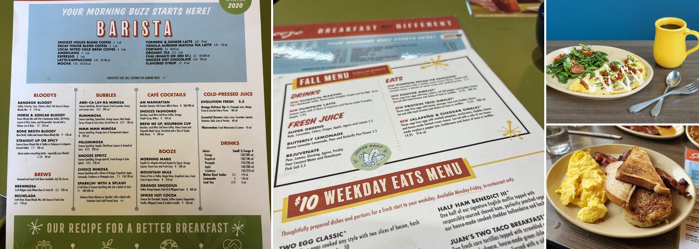 Snooze, an A.M. Eatery Menu