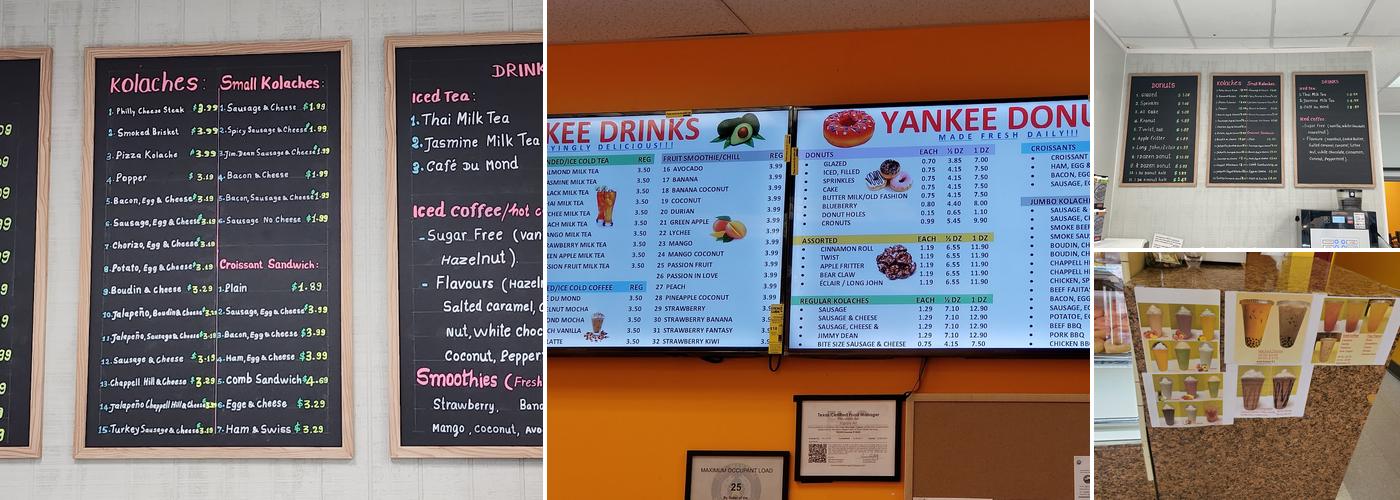 Yankee Donuts Menu
