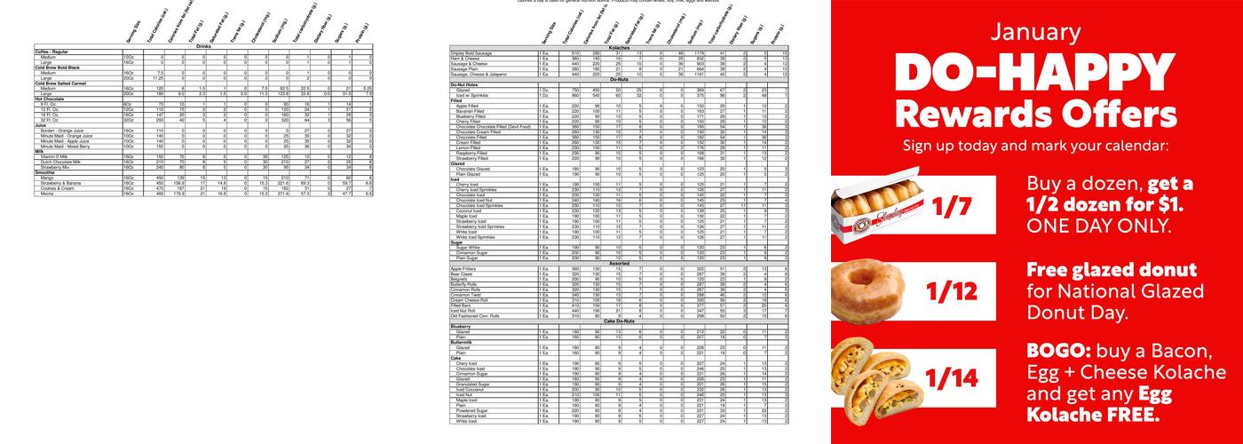 Shipley Do-Nuts Menu