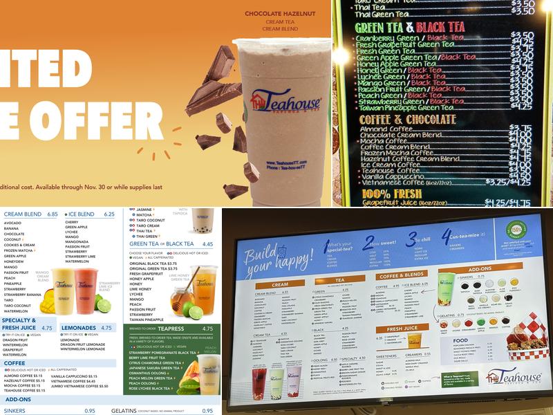 The Teahouse Tapioca & Tea Menu