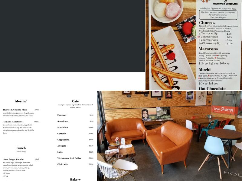 Angels' Churros N Chocolate Menu