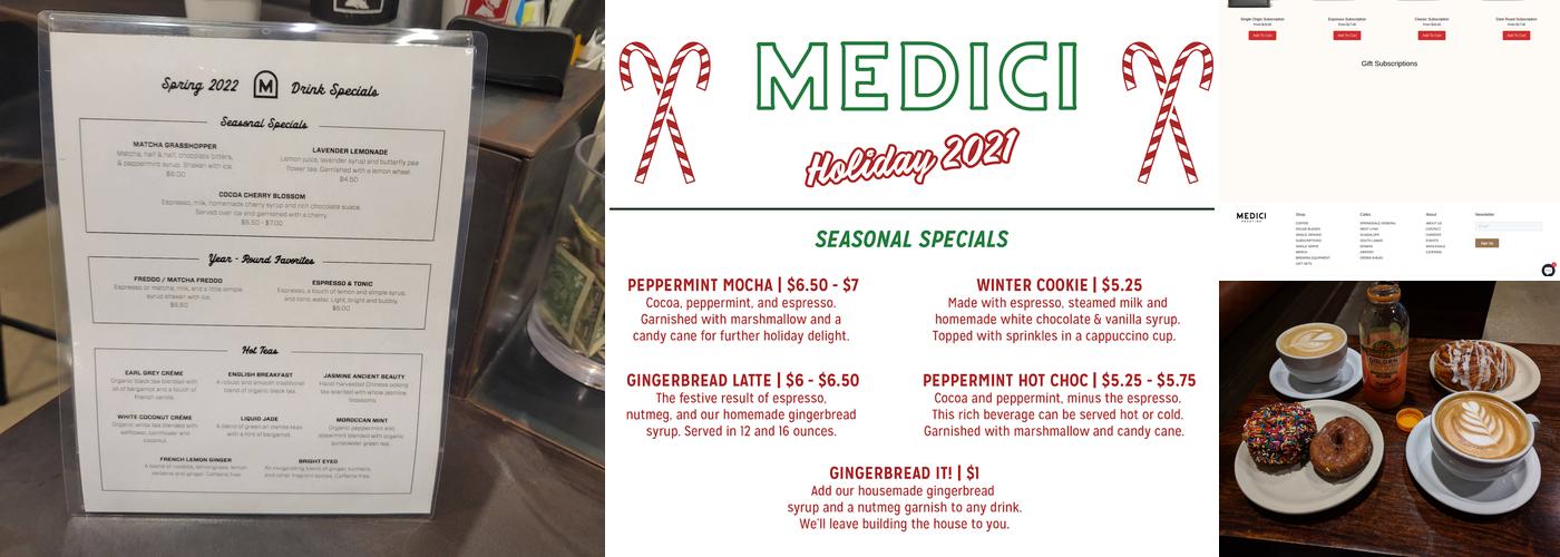 Medici Roasting Menu