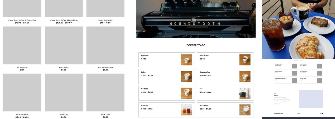 Houndstooth Coffee Menu