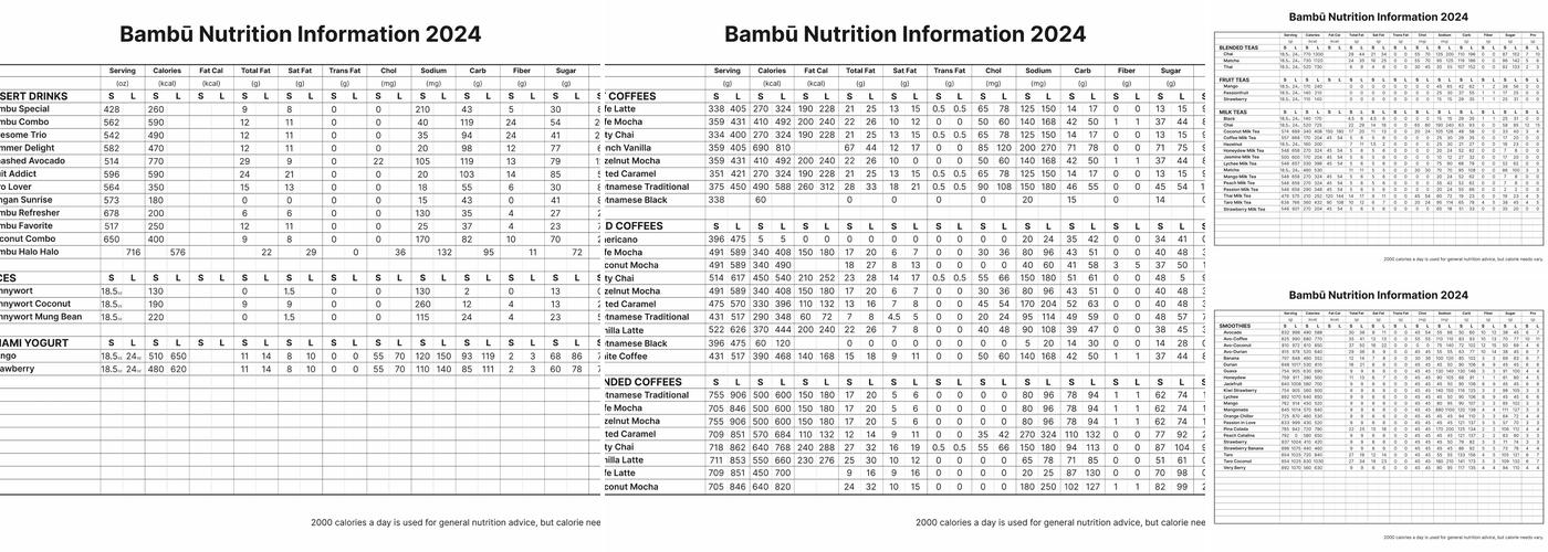 Bambu Menu