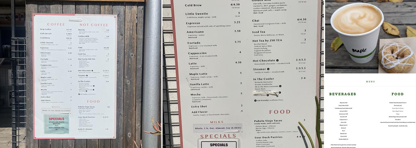 Flitch Coffee Menu