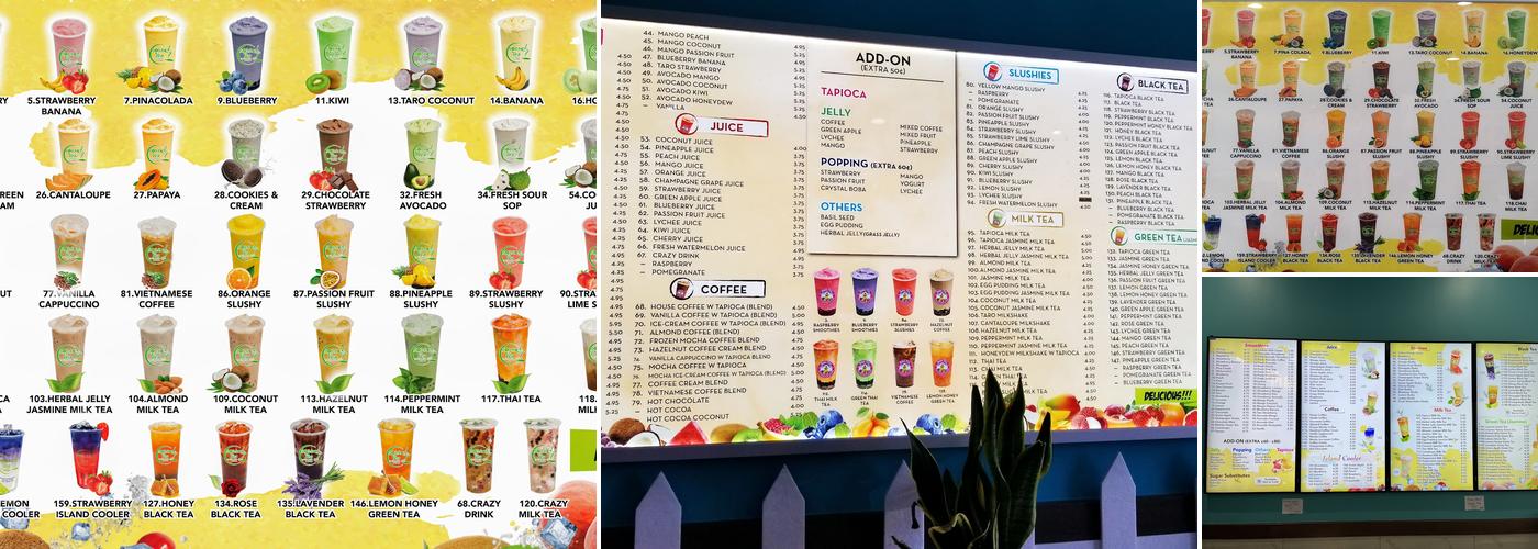 Boba Tea Menu