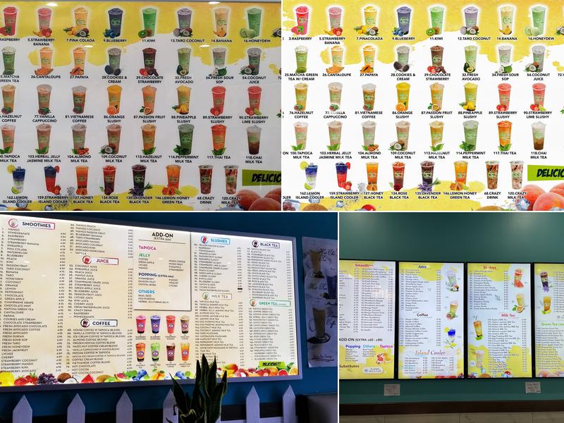 Boba Tea Menu