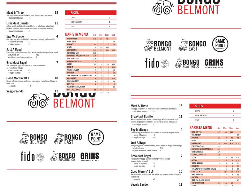 Bongo Java Menu