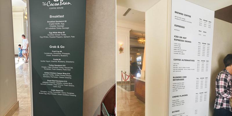 Cocoa Bean Menu