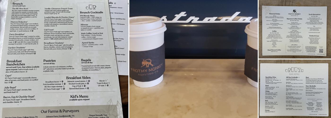 Frothy Monkey Menu