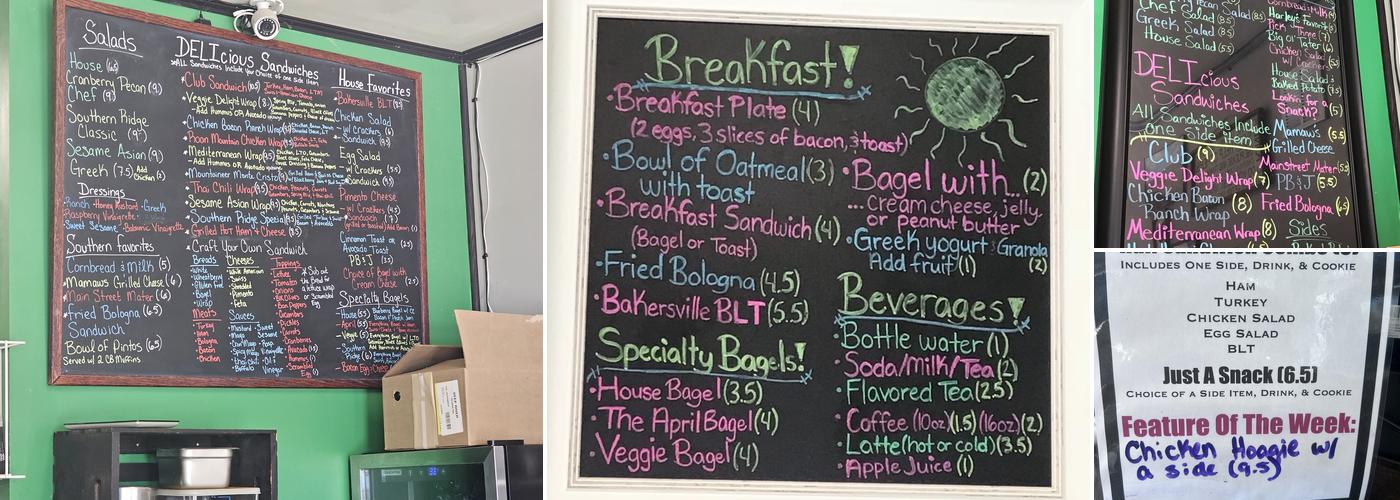 Southern Ridge Cafe INC Menu