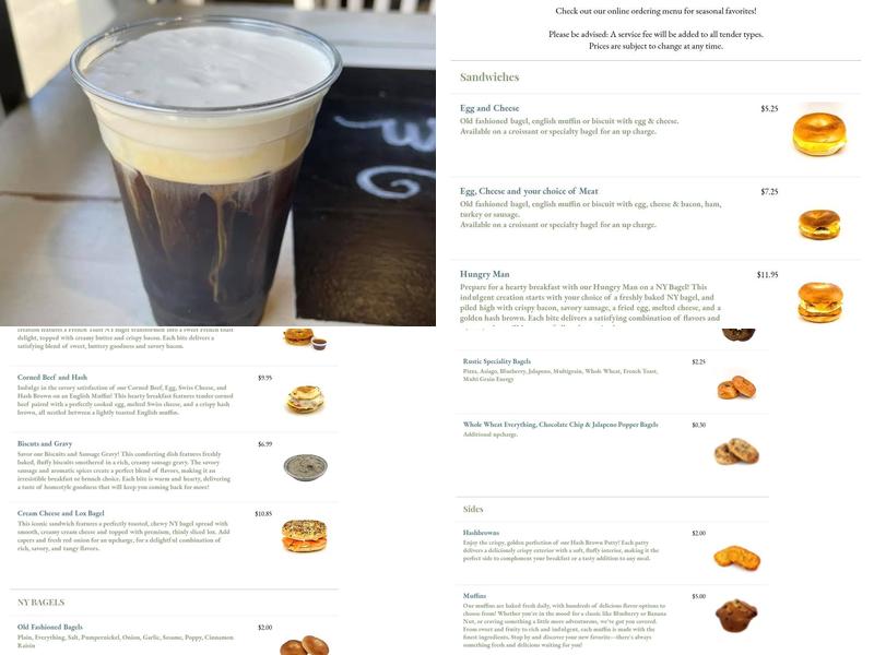 The Rustic Muffin Menu