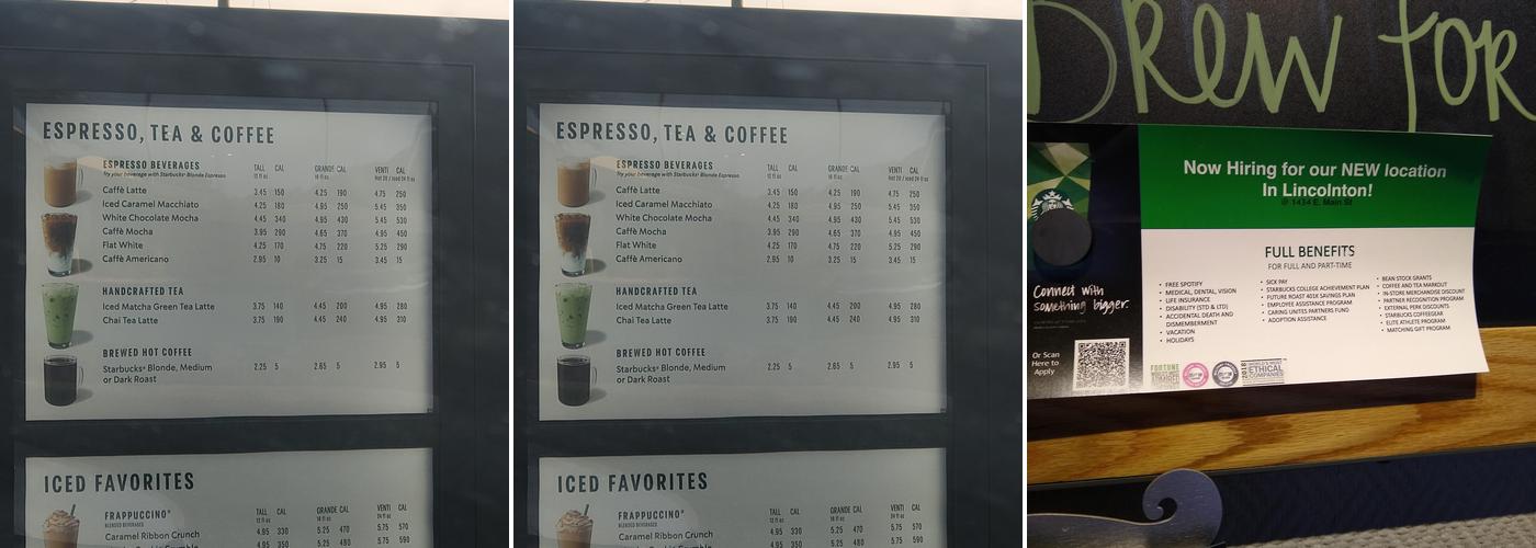 Starbucks Menu