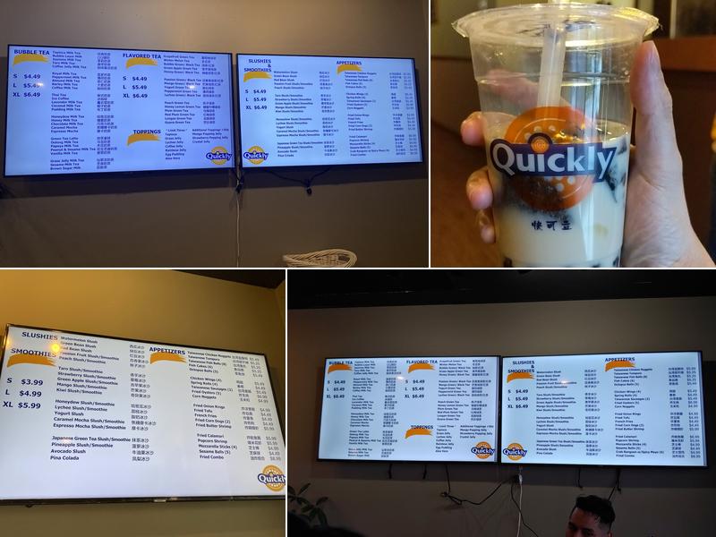 Quickly Bubble Tea Menu