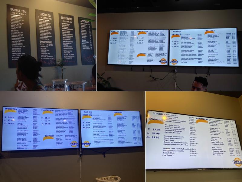Quickly Bubble Tea Menu
