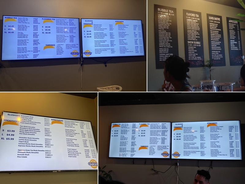 Quickly Bubble Tea Menu