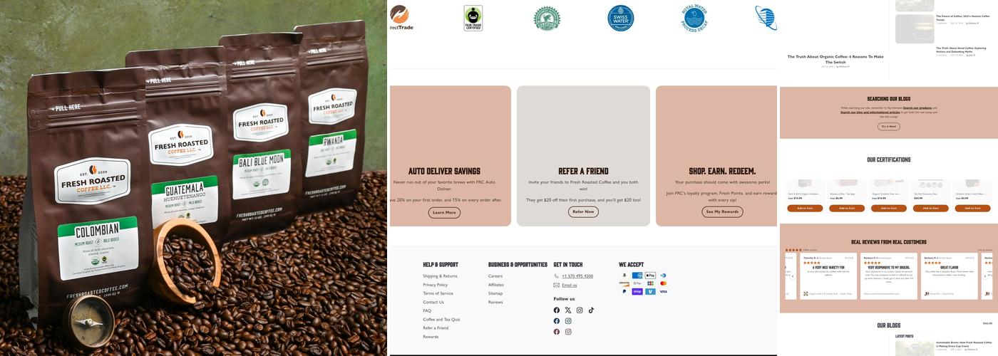 Fresh Roasted Coffee LLC Menu