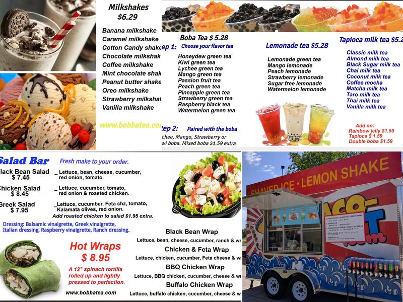 BOBBA Menu