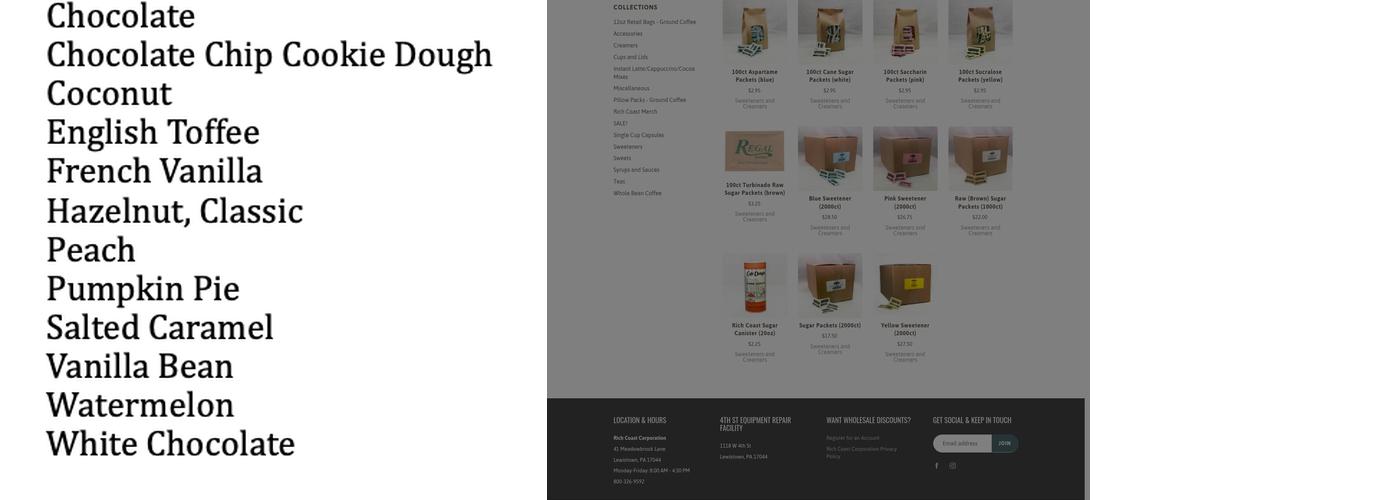 Rich Coast Coffee Menu