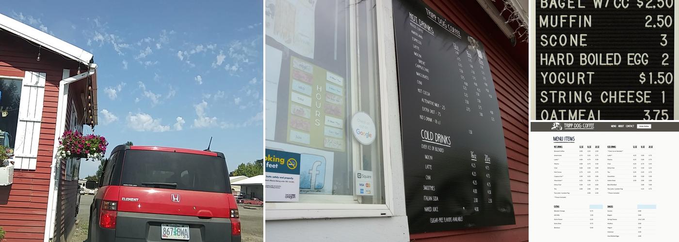 Tripp Dog Coffee Menu