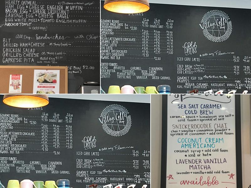 Village Coffee Shop Menu