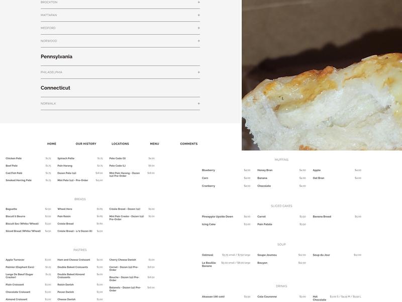 La Baguette Shop Menu