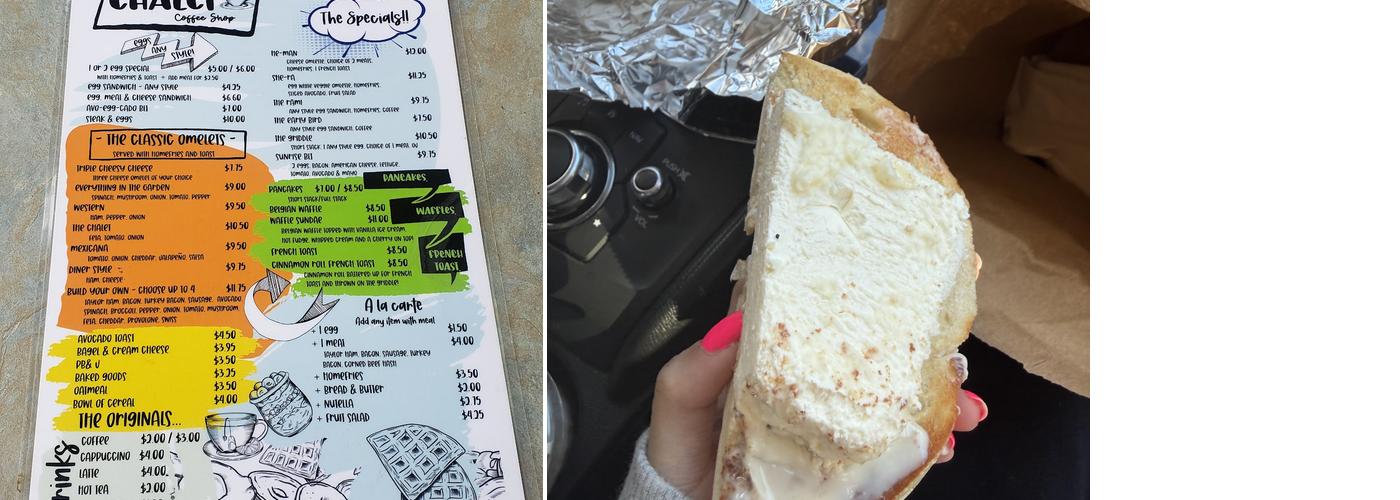 Chalet Coffee Shop Menu