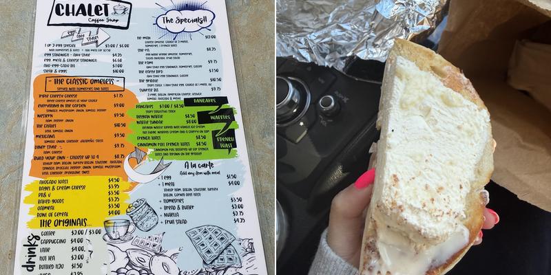 Chalet Coffee Shop Menu