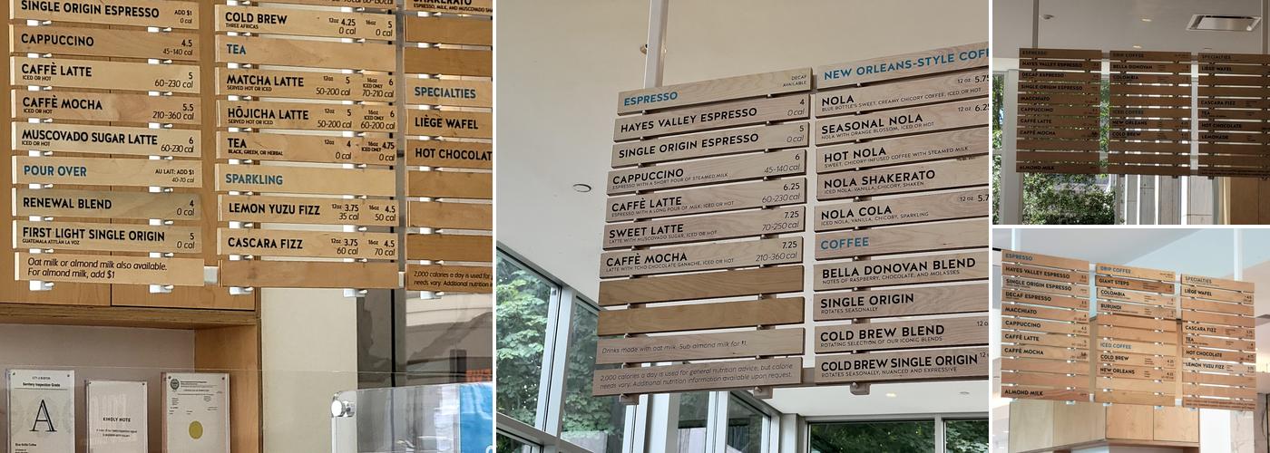 Blue Bottle Coffee Menu