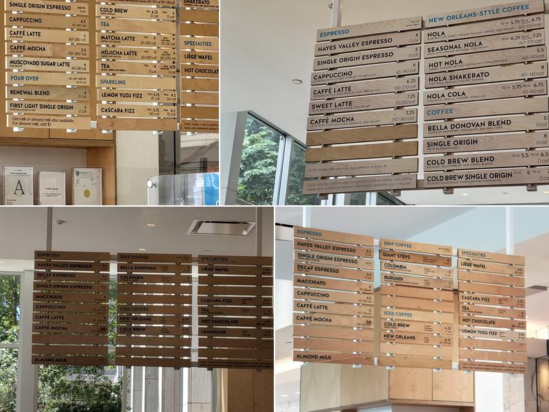 Blue Bottle Coffee Menu