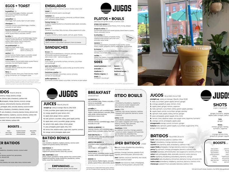 JUGOS Supremo Menu