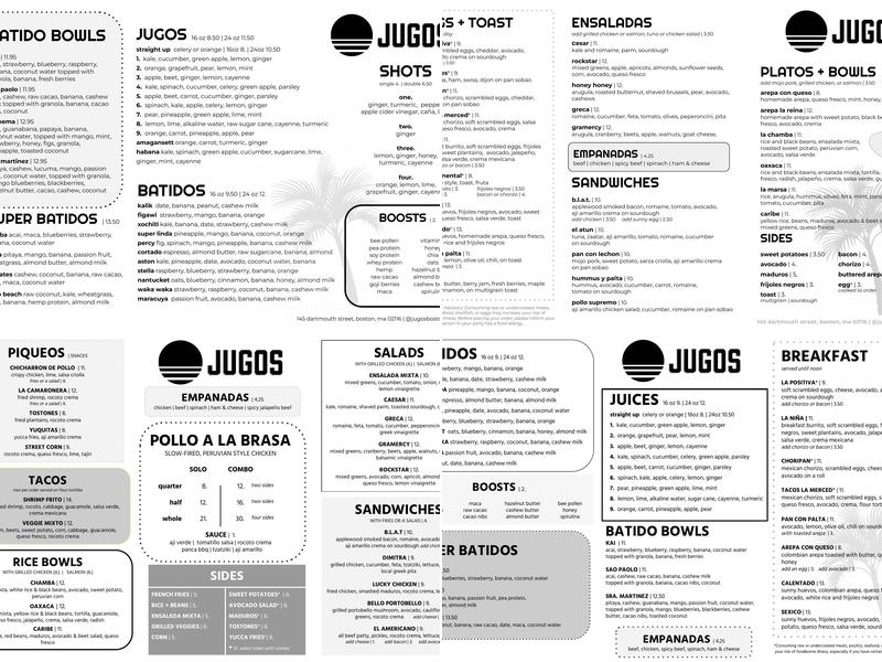 JUGOS Supremo Menu