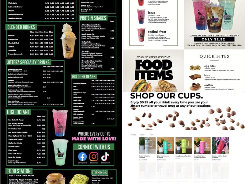 Jitterz Espresso Menu